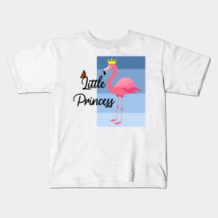 Little Princess Pink Flamingo Design Kids T-Shirt